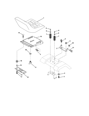 Seat Assembly Diagram and Parts List for 917273662  Craftsman Lawn Tractor