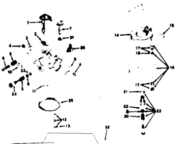 Carburetor Diagram and Parts List for 580323050  Craftsman Engine