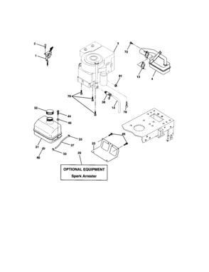 Engine Diagram and Parts List for 917273360  Craftsman Lawn Tractor