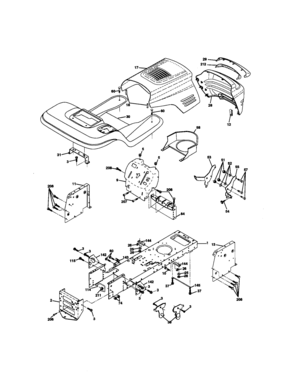 Chassis And Enclosures Diagram and Parts List for 917270732  Craftsman Lawn Tractor