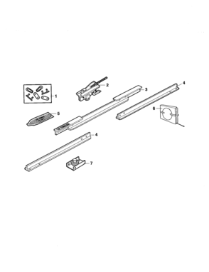 Rail Assembly Diagram and Parts List for 13953661SRT3  Craftsman Garage Door Opener