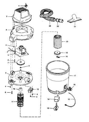 Unit Diagram and Parts List for 113178510  Craftsman Filters & Accessories
