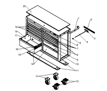 Part Location Diagram of M11080A2-PN Craftsman Tool chest lock and key