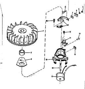 Magneto (wico Fw-2640) Diagram and Parts List for 143104090  Craftsman Engine