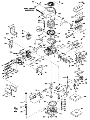 Replacement Parts Diagram and Parts List for 143406152  Craftsman Engine