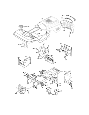 Chassis And Enclosures Diagram and Parts List for 917271661  Craftsman Lawn Tractor