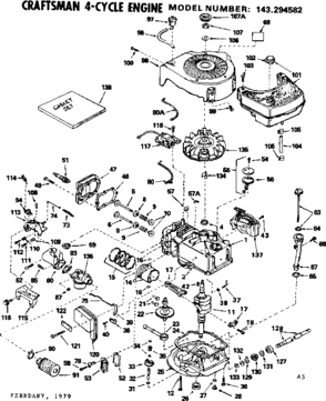 Engine Diagram and Parts List for 143294582  Craftsman Engine
