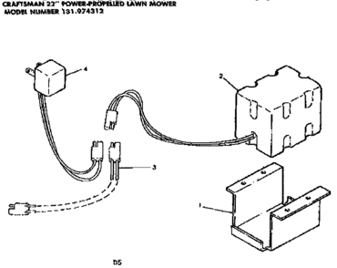 Battery Diagram and Parts List for 131974312  Craftsman Lawn Mower