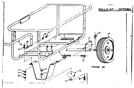 Dollie Kit-optional Diagram and Parts List for 58032038  Craftsman Engine