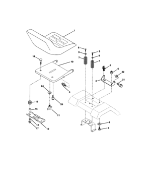 Seat Assembly Diagram and Parts List for 917279942  Craftsman Lawn Tractor