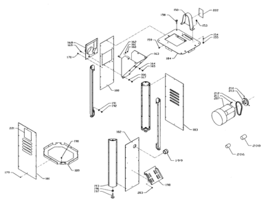 Cabinet Diagram and Parts List for 152217050  Craftsman Planer Jointer