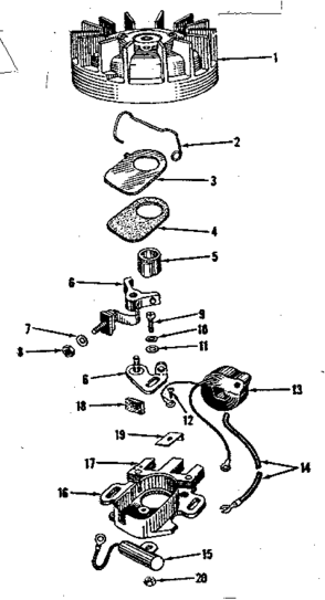 Magneto No. 27986 Diagram and Parts List for 14360226  Craftsman Engine