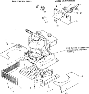 Base Control Panel Diagram and Parts List for 580323052  Craftsman Engine