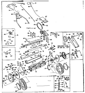Replacement Parts Diagram and Parts List for 53681961  Craftsman Lawn Mower