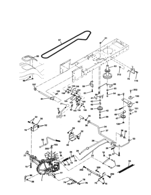 Ground Drive Diagram and Parts List for 917277040  Craftsman Lawn Tractor