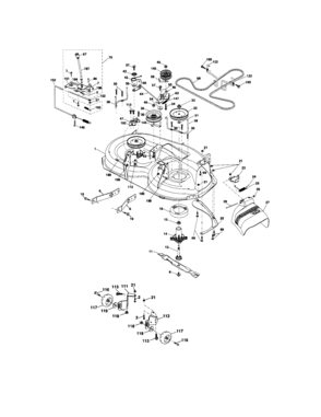 Mower Deck Diagram and Parts List for 917276601  Craftsman Lawn Tractor