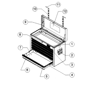 Tool Ches Diagram and Parts List for 706452550  Craftsman Tool Stand & Cart