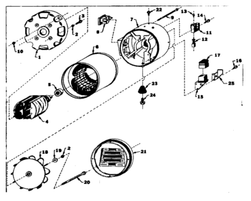 Alternator Diagram and Parts List for 5805415-1  Craftsman Engine