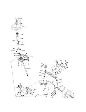 Steering Assembly Diagram and Parts List for 917279941  Craftsman Lawn Tractor