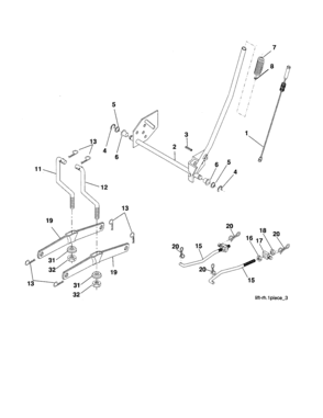 Lift Diagram and Parts List for 917257450  Craftsman Lawn Tractor