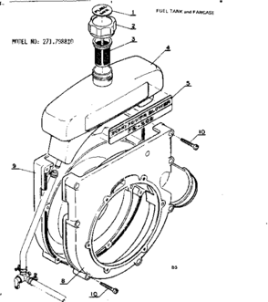 Fuel Tankand Fancase Diagram and Parts List for 271798810  Craftsman Trimmer