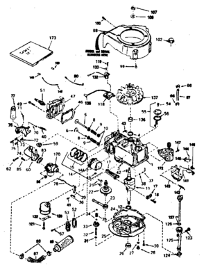 Engine Diagram and Parts List for 143364072  Craftsman Engine