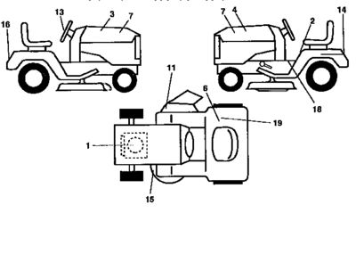 Decals Diagram and Parts List for 917259980  Craftsman Lawn Tractor