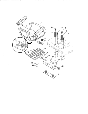 Seat Diagram and Parts List for 917204031  Craftsman Lawn Tractor