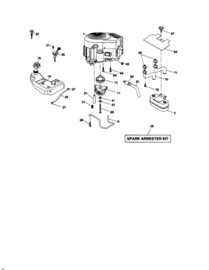 Engine Diagram and Parts List for 917276845  Craftsman Lawn Tractor