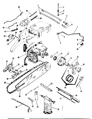 Chain/bar And Oil/fuel Parts Diagram and Parts List for 917351250  Craftsman Chainsaw