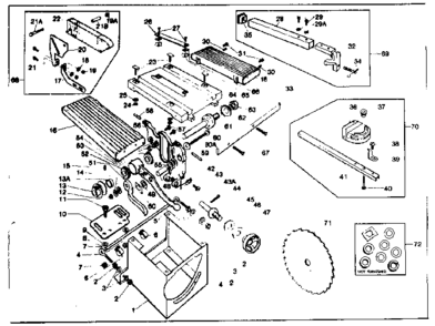 Unit Parts Diagram and Parts List for 14924122  Craftsman Saw
