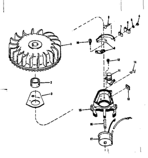 Magneto (wico Fw-2640) Diagram and Parts List for 143102191  Craftsman Engine