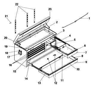 Tool Chest Diagram and Parts List for 706593832  Craftsman Tool Stand & Cart