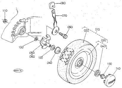 Front Wheel (8x2.0) Diagram and Parts List for 3901  Craftsman Lawn Mower