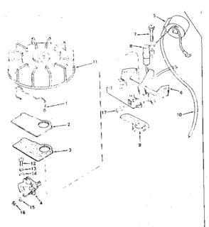 Magneto No. 610659 Diagram and Parts List for 200583111  Craftsman Engine