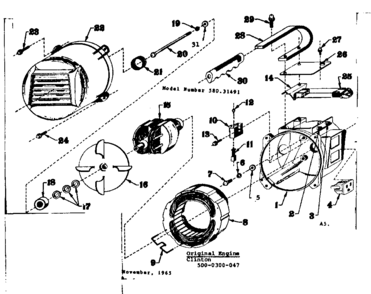Stator Assembly Diagram and Parts List for 58031491  Craftsman Engine