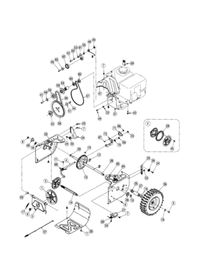 Gears/wheels Diagram and Parts List for 247889570  Craftsman Snow Blower