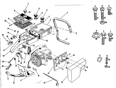 Main Frame Diagram and Parts List for 91763204  Craftsman Chainsaw