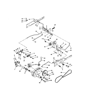 Ground Drive Diagram and Parts List for 917276230  Craftsman Lawn Tractor