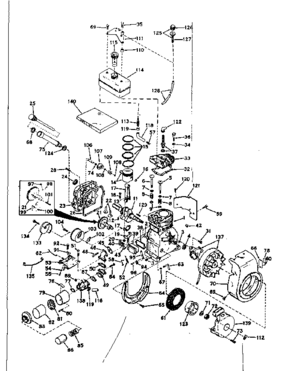 Basic Engine Diagram and Parts List for 143561052  Craftsman Engine