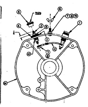 Rear Bearing Carrier Assy Diagram and Parts List for 580320660  Craftsman Engine