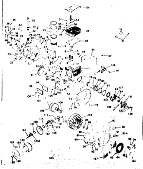 Basic Engine Diagram and Parts List for 143589052  Craftsman Engine