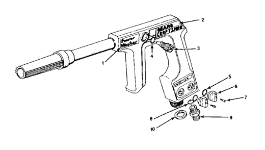 Power Washer Diagram and Parts List for 919162250  Craftsman Pressure Washer