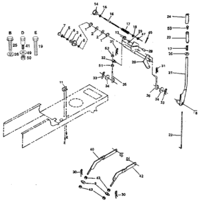 Lift Adjustment Diagram and Parts List for 917254780  Craftsman Lawn Tractor