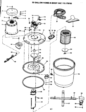 Unit Diagram and Parts List for 113179700  Craftsman Filters & Accessories