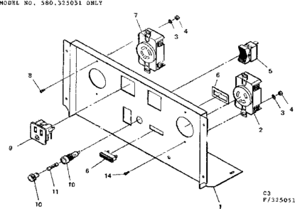 Control Panel 325051 Diagram and Parts List for 580325051  Craftsman Engine