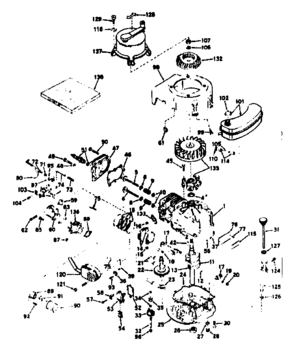 Basic Engine Diagram and Parts List for 143224422  Craftsman Engine