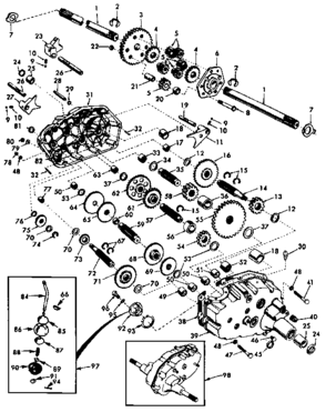 Transaxle Diagram and Parts List for 917255961  Craftsman Lawn Tractor