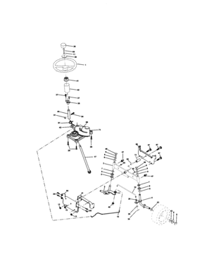 Steering Assembly Diagram and Parts List for 917271732  Craftsman Lawn Tractor