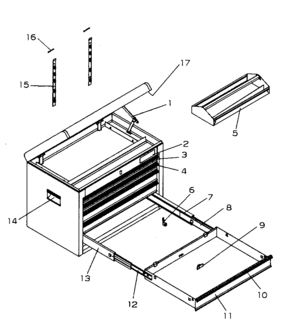 Chest Diagram and Parts List for 706591831  Craftsman Tool Stand & Cart
